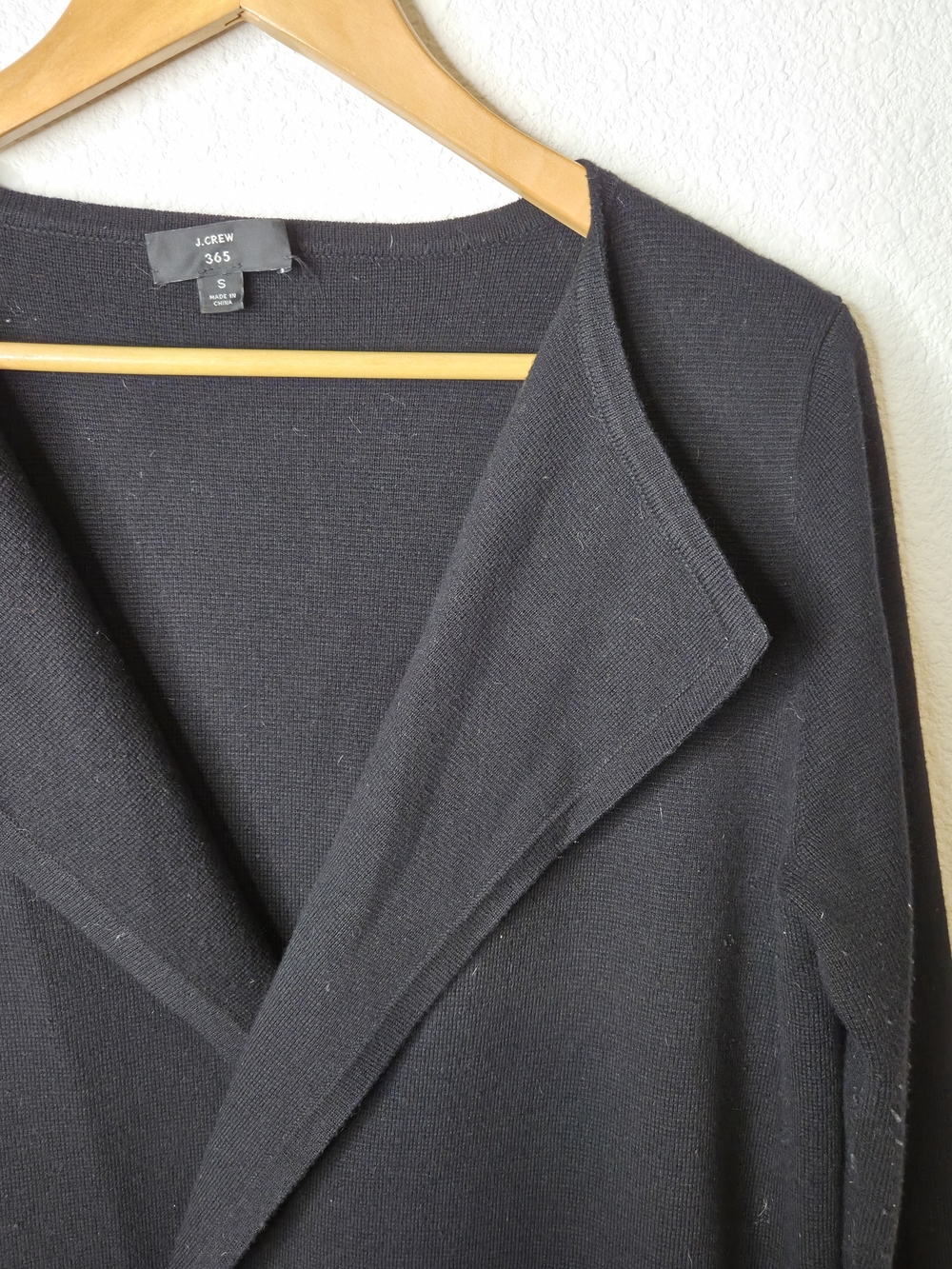 J.Crew 365 Juliette Open Cardigan Sweater Women’s Wool Blend Size Small Black